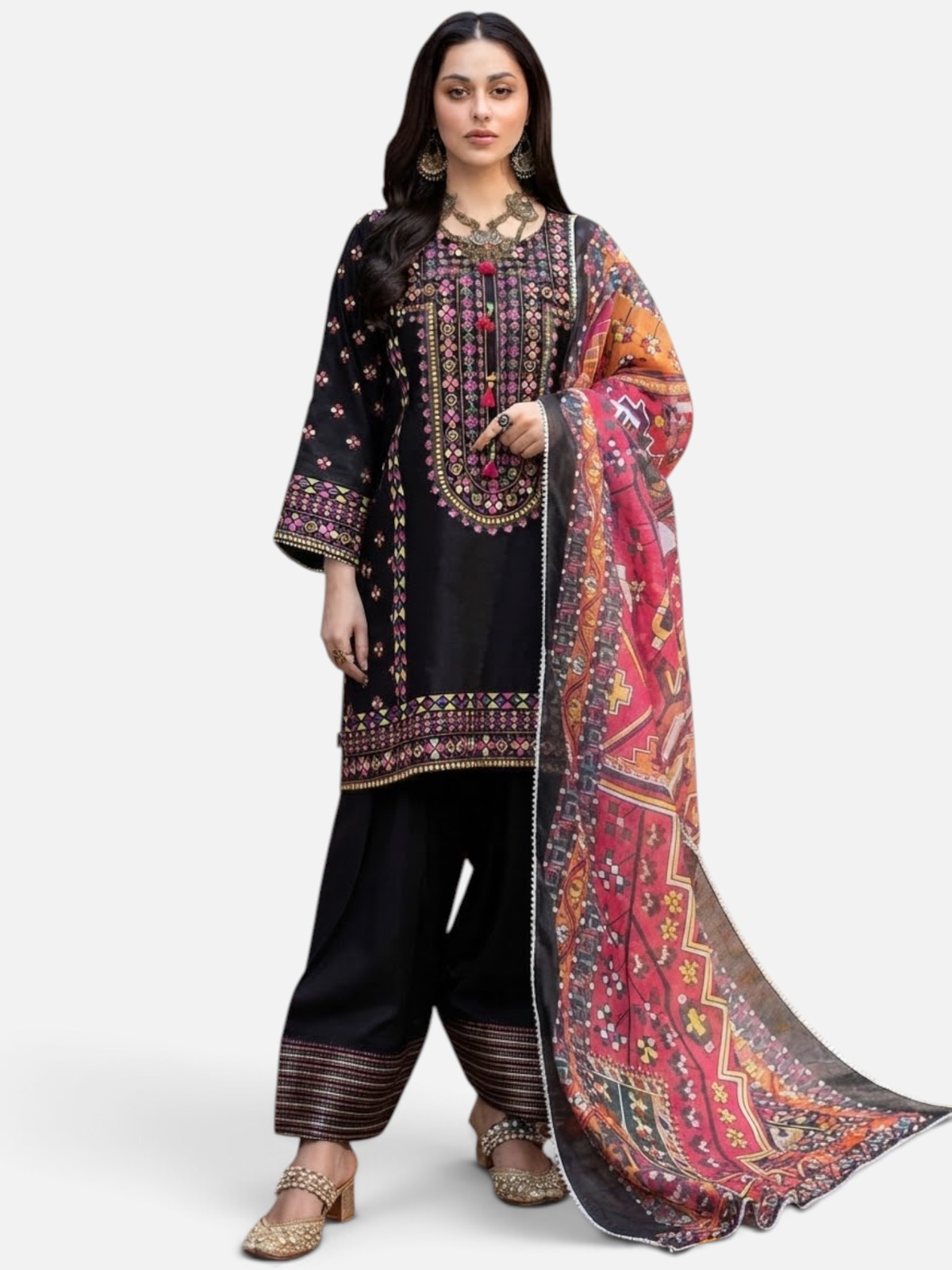 3-Piece Cotton Farshi Suit