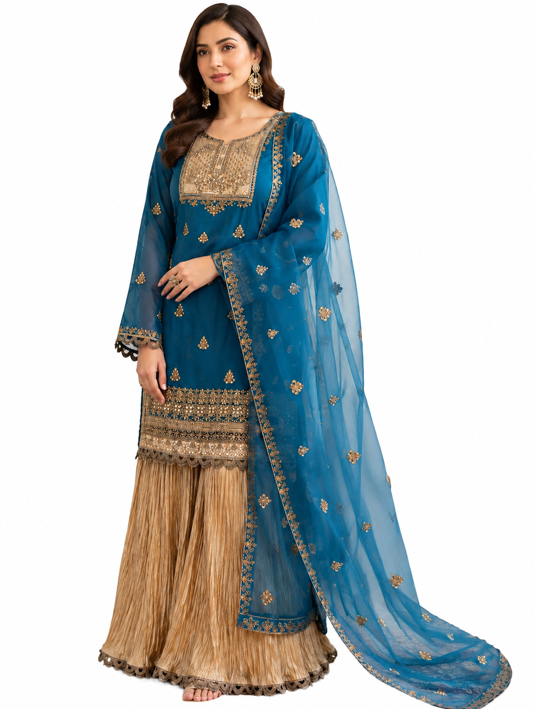 3-Piece Georgette Sharara Suit